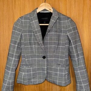 Banana Republic Gray Plaid Blazer